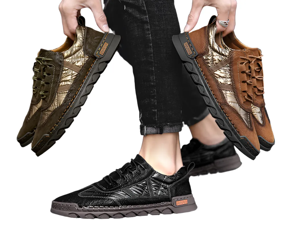 Men's Loafers Lace-Up Oxfords Leather Casual Flat Sneakers Shoes | 7057