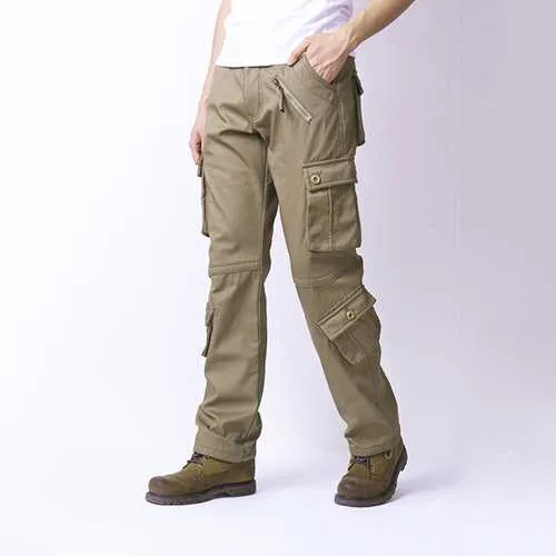 Mens Loose Thick Warm Cargo Pants