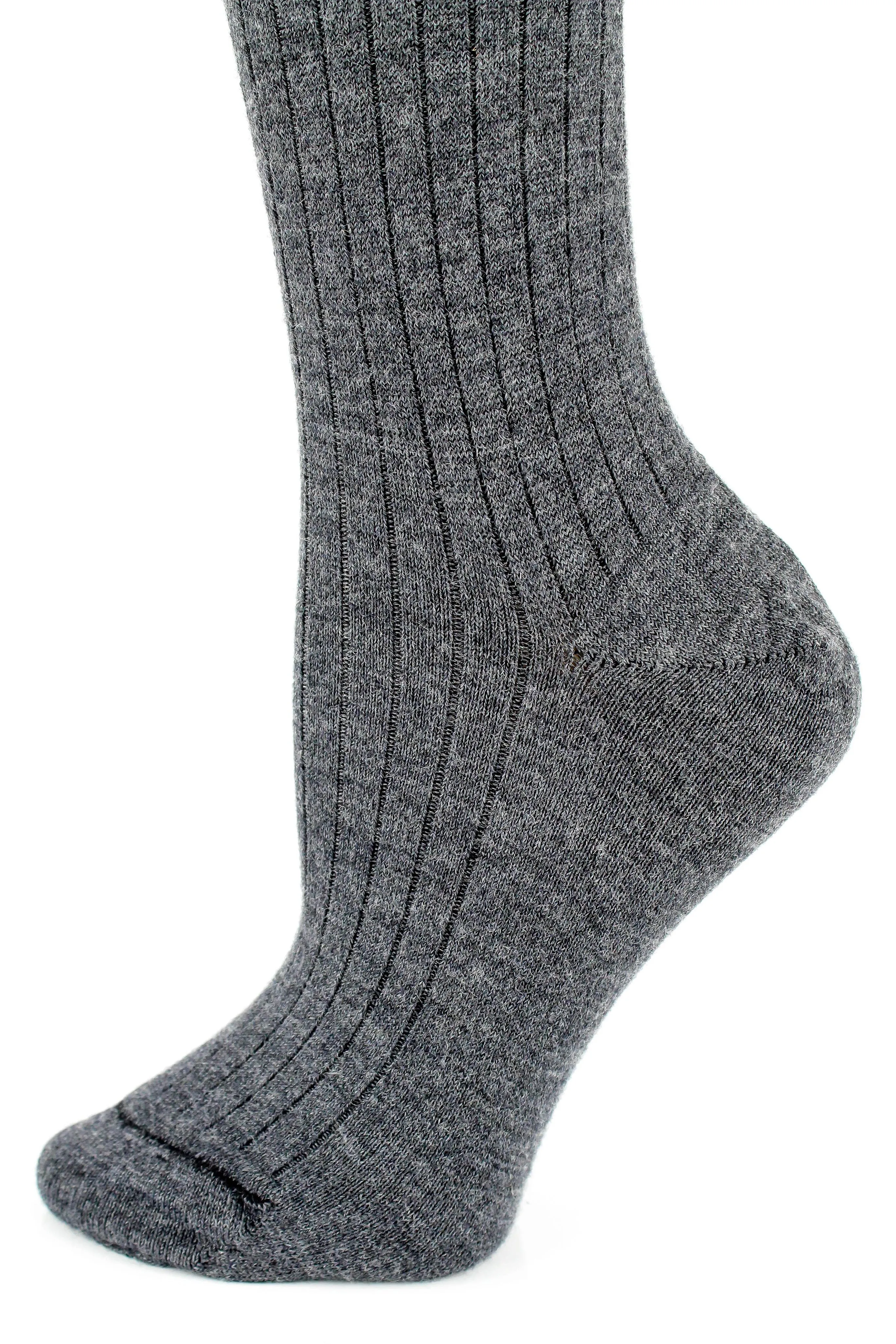 Merino Wool Tights Graphite Mix Ribbed