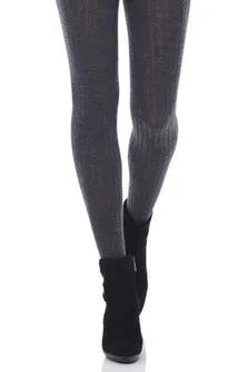 Merino Wool Tights Graphite Mix Ribbed