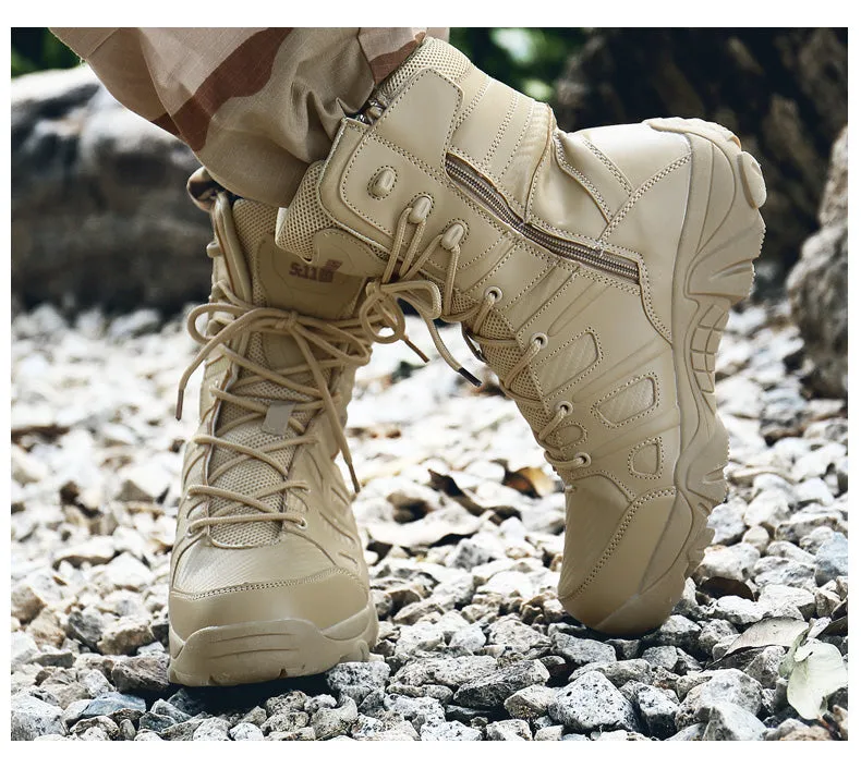 Military Combat Hi Top Boots Army Security Shoes With Side Zip | 067