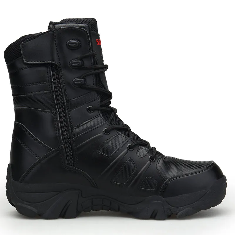 Military Combat Hi Top Boots Army Security Shoes With Side Zip | 067