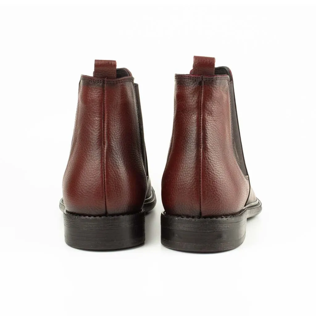 Notti Burgundy Men's Chelsea Genuine Leather Boots