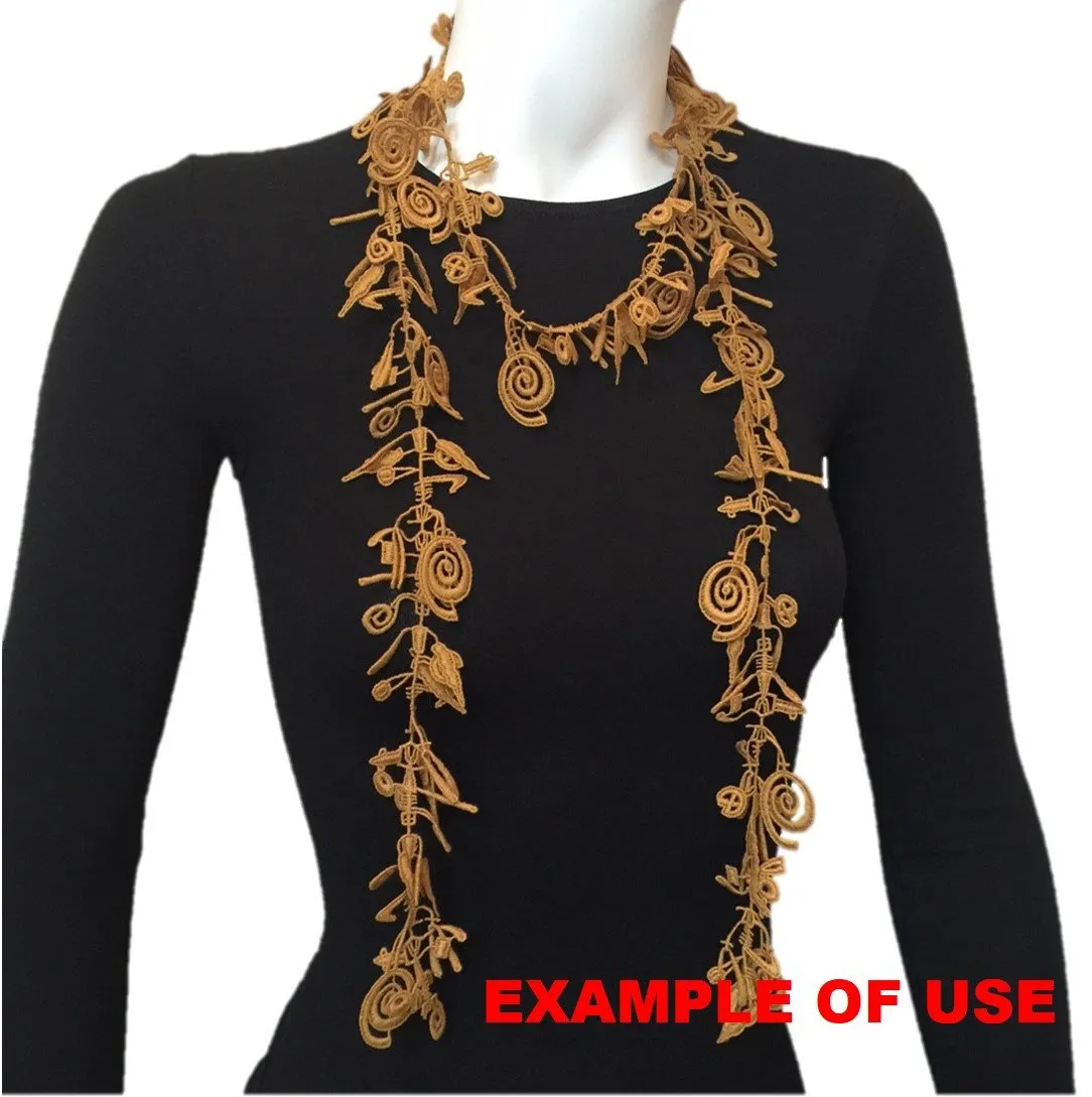 NUNO Lace Necklace: "Dunhuang" (Black)