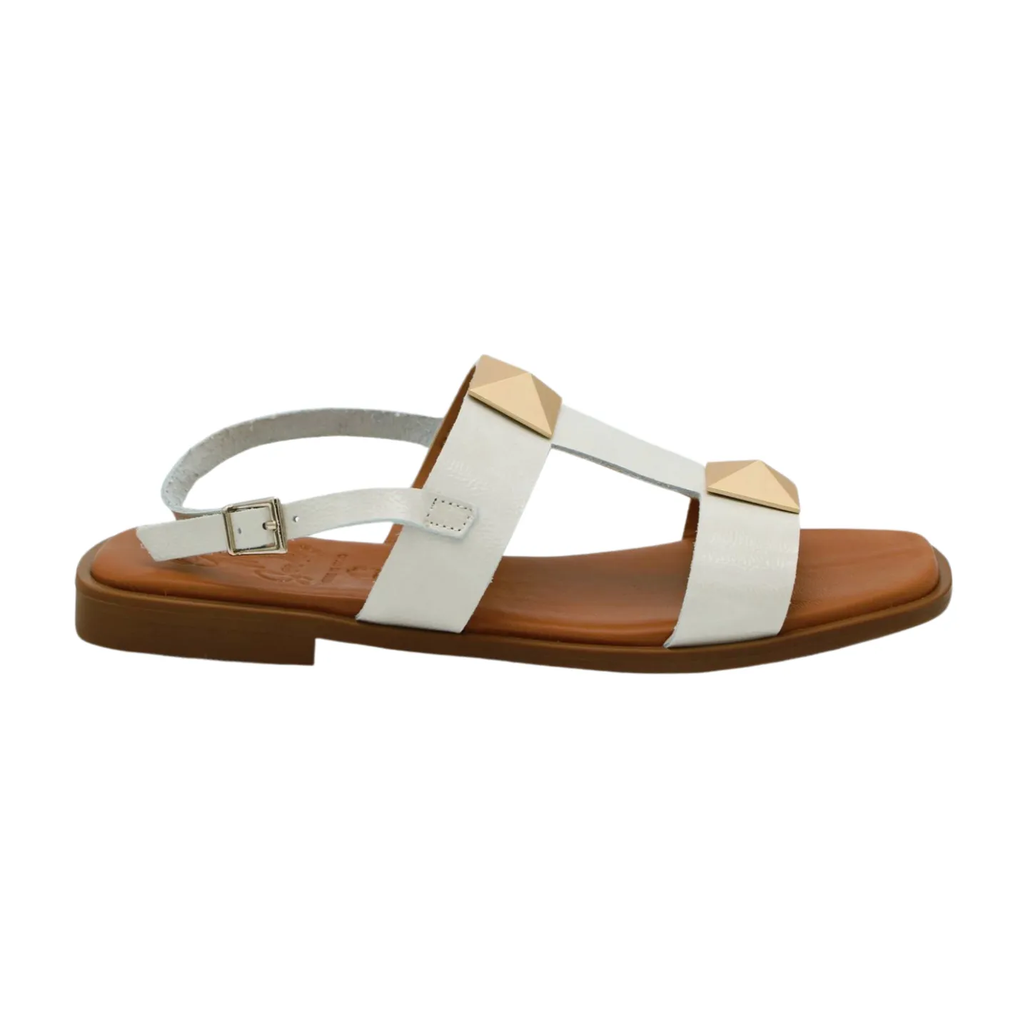 OH MY SANDALS Off White  Leather  Sandal