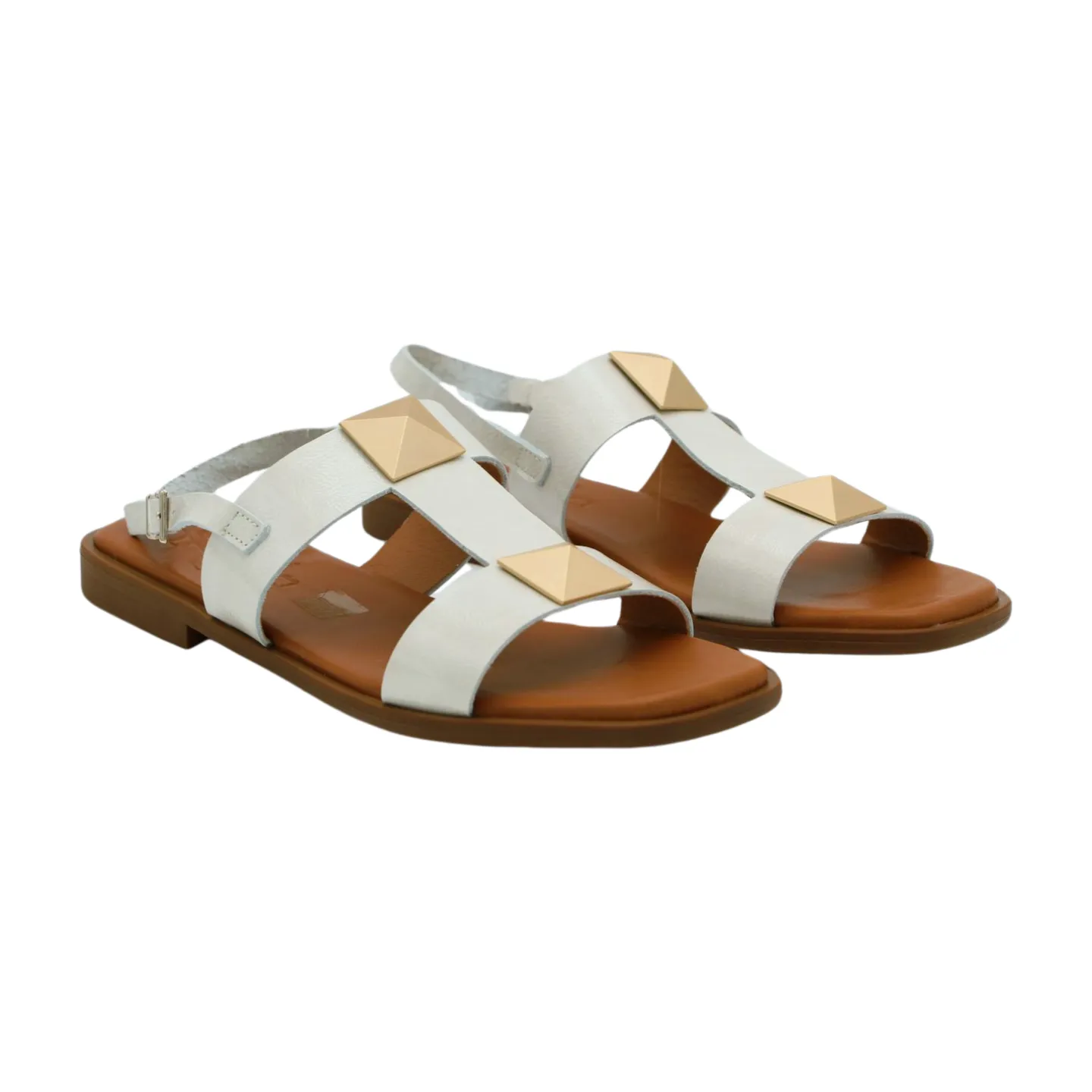 OH MY SANDALS Off White  Leather  Sandal