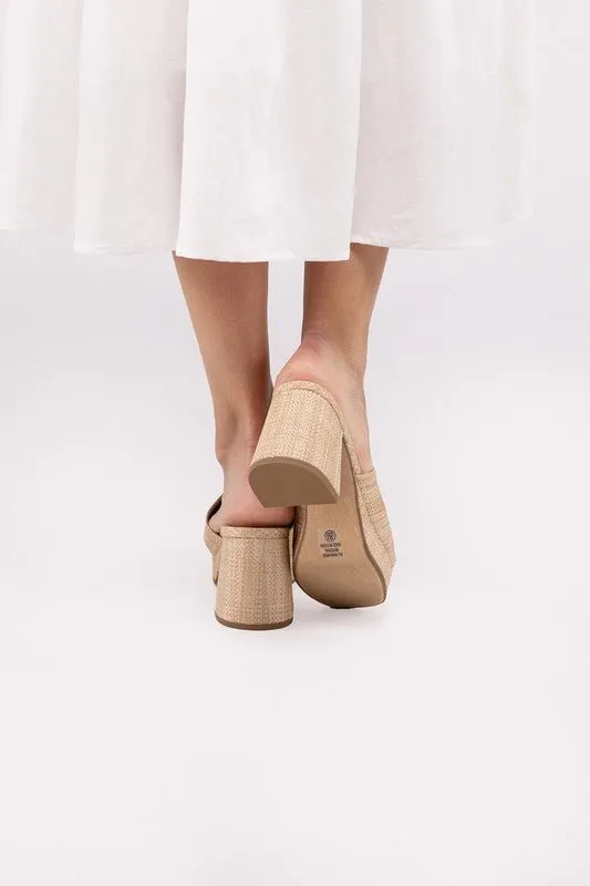 Raffia Slip On Mules