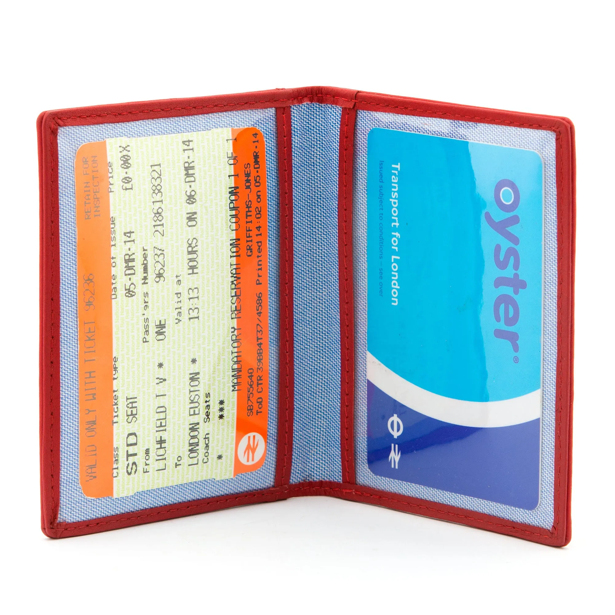 Red Leather Oyster Card Holder by Gryphen