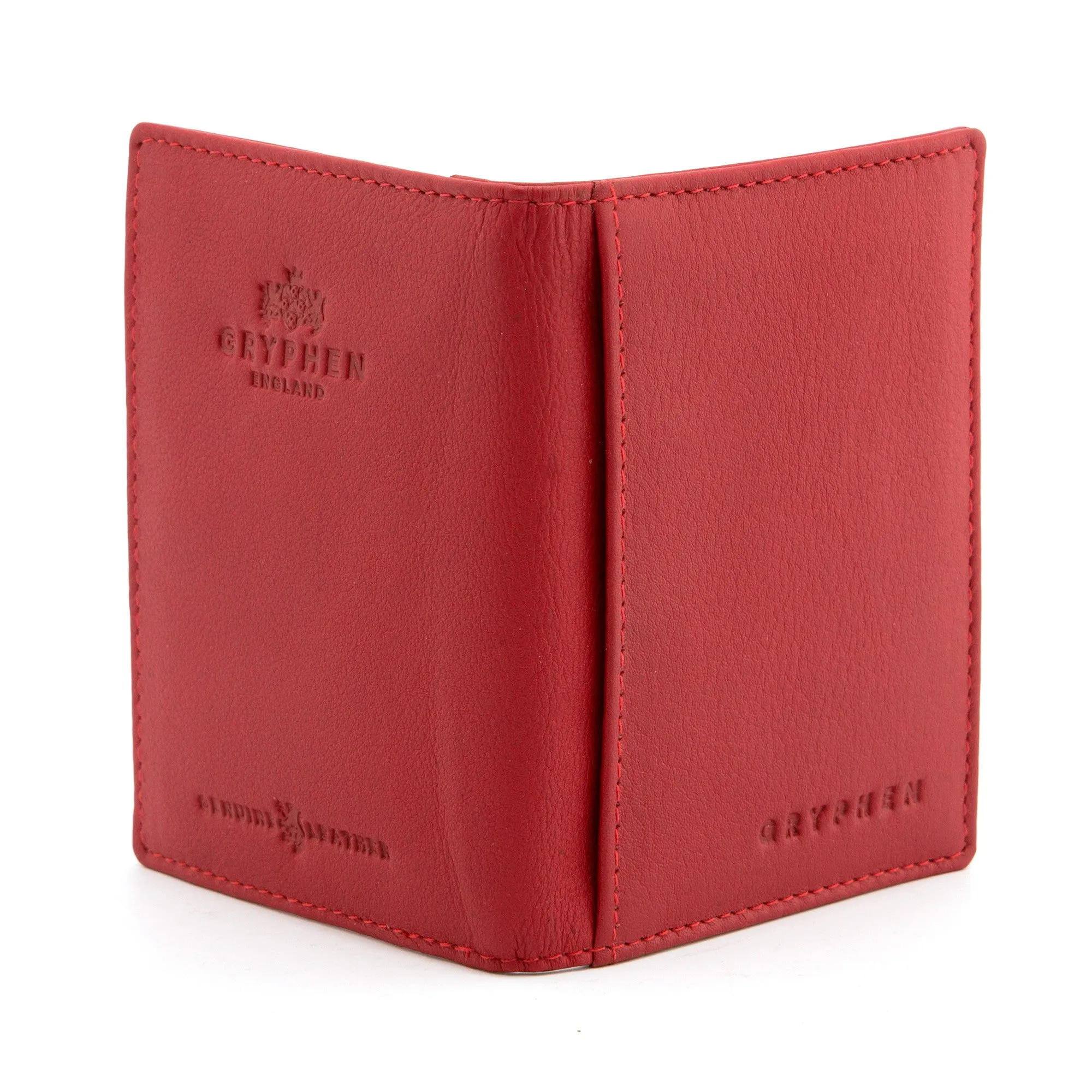 Red Leather Oyster Card Holder by Gryphen