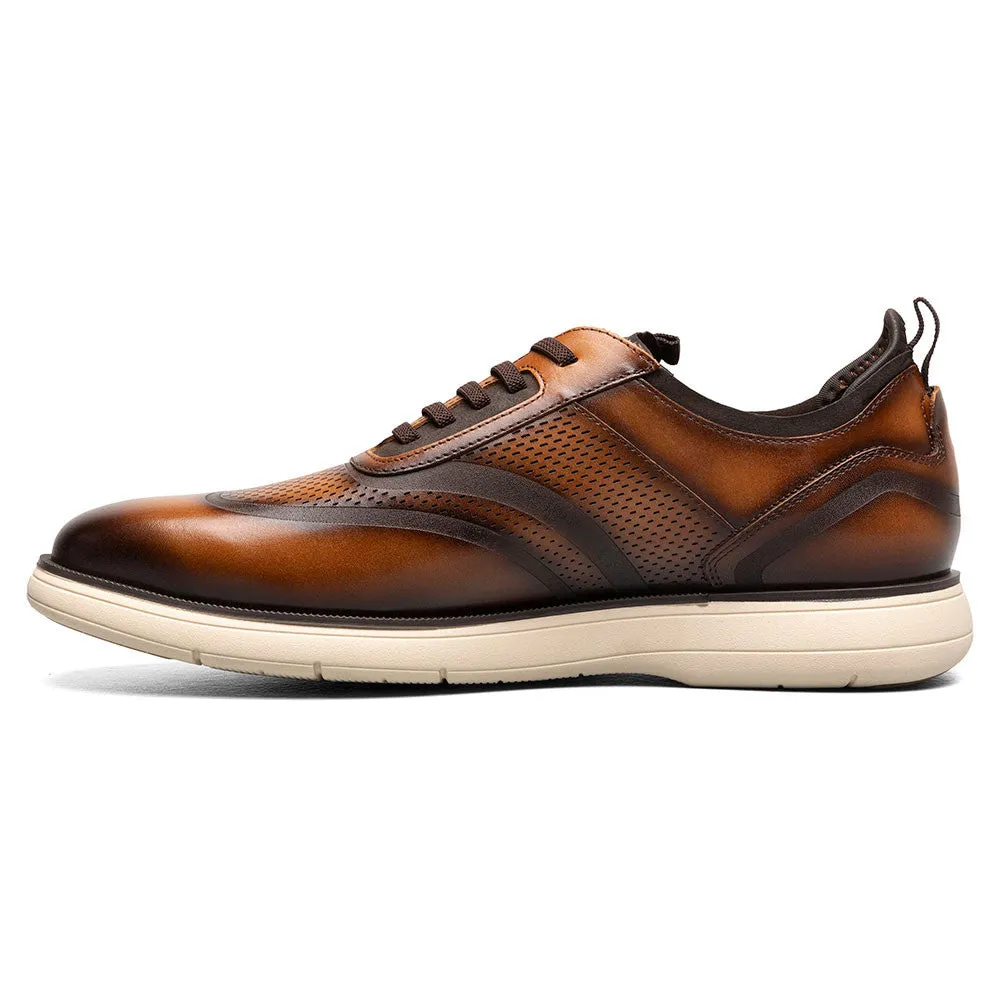 Stacy Adams Edgewood Cognac Men’s Wingtip Elastic Lace Up Shoes