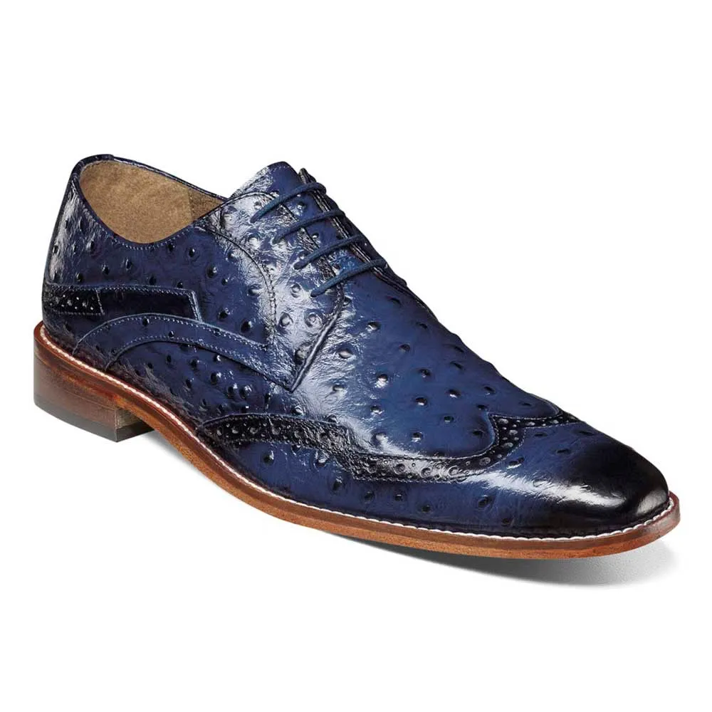 Stacy Adams GENNARO Blue Wingtip Oxford Shoes