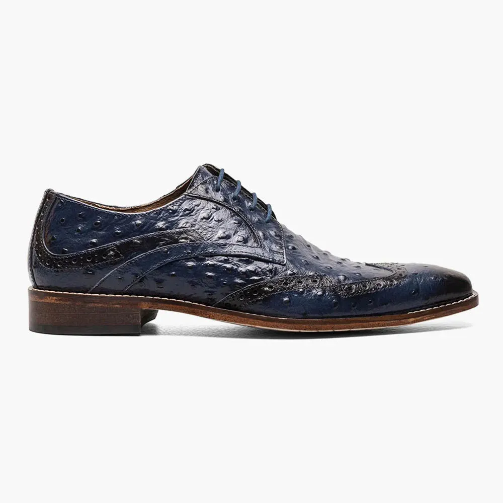 Stacy Adams GENNARO Blue Wingtip Oxford Shoes