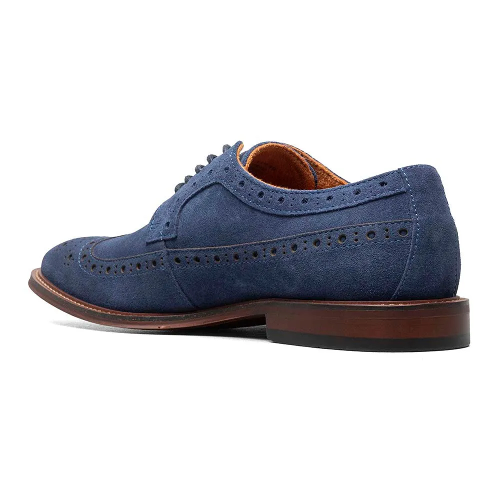 Stacy Adams Navy Suede MARLIGAN Wingtip Oxford