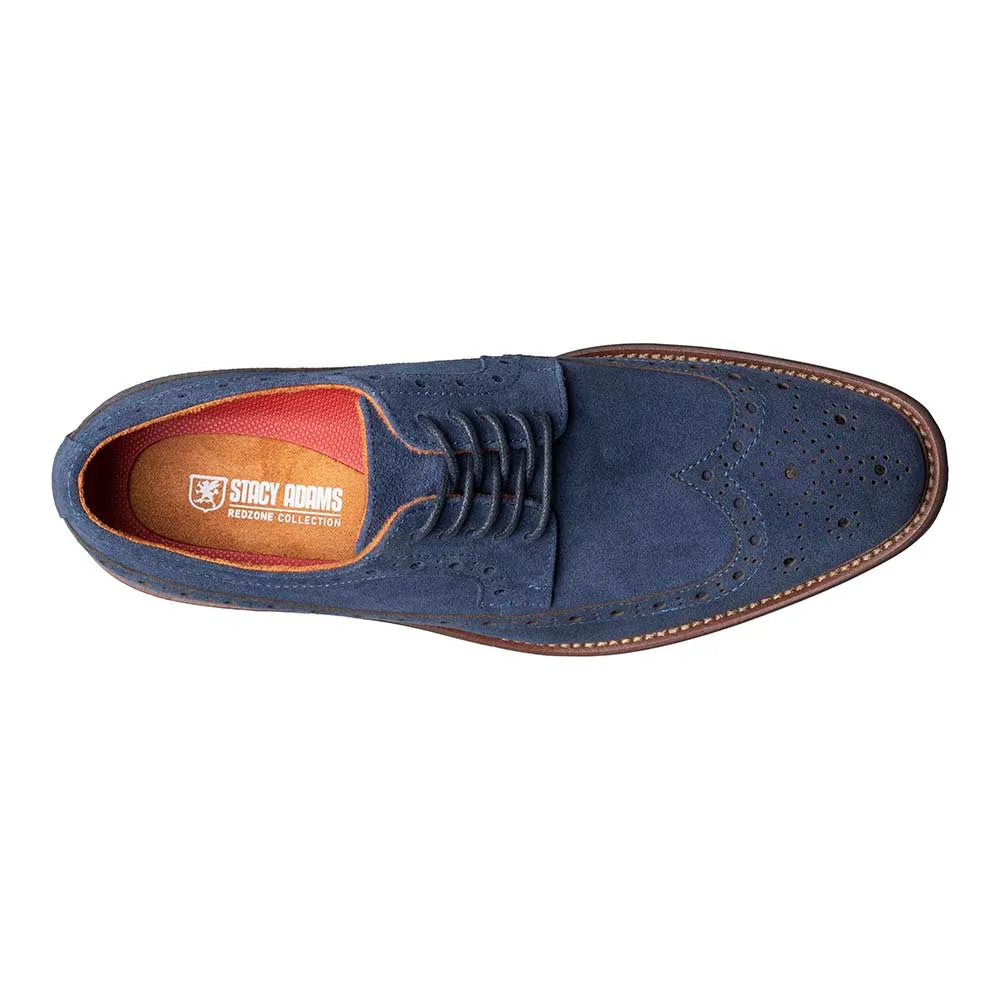 Stacy Adams Navy Suede MARLIGAN Wingtip Oxford