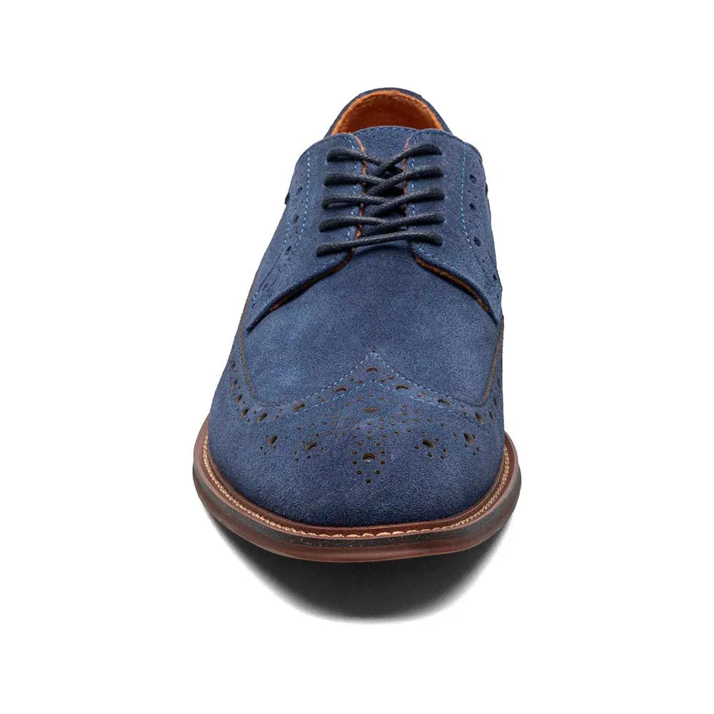 Stacy Adams Navy Suede MARLIGAN Wingtip Oxford