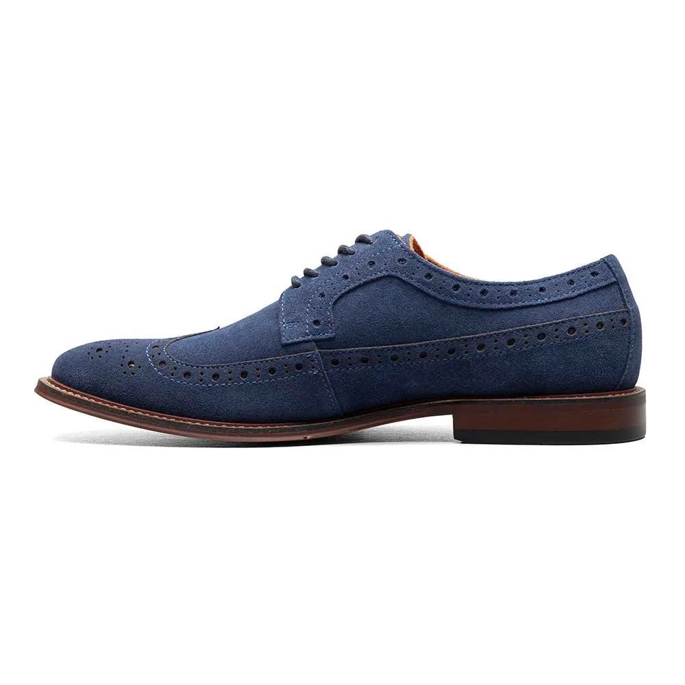 Stacy Adams Navy Suede MARLIGAN Wingtip Oxford