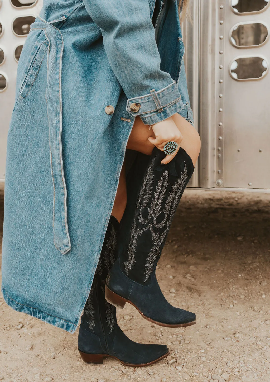 The Old Gringo Mayra Boots in Indigo Suede