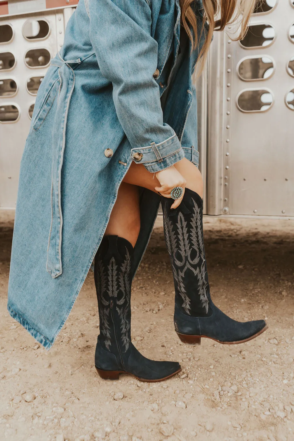 The Old Gringo Mayra Boots in Indigo Suede