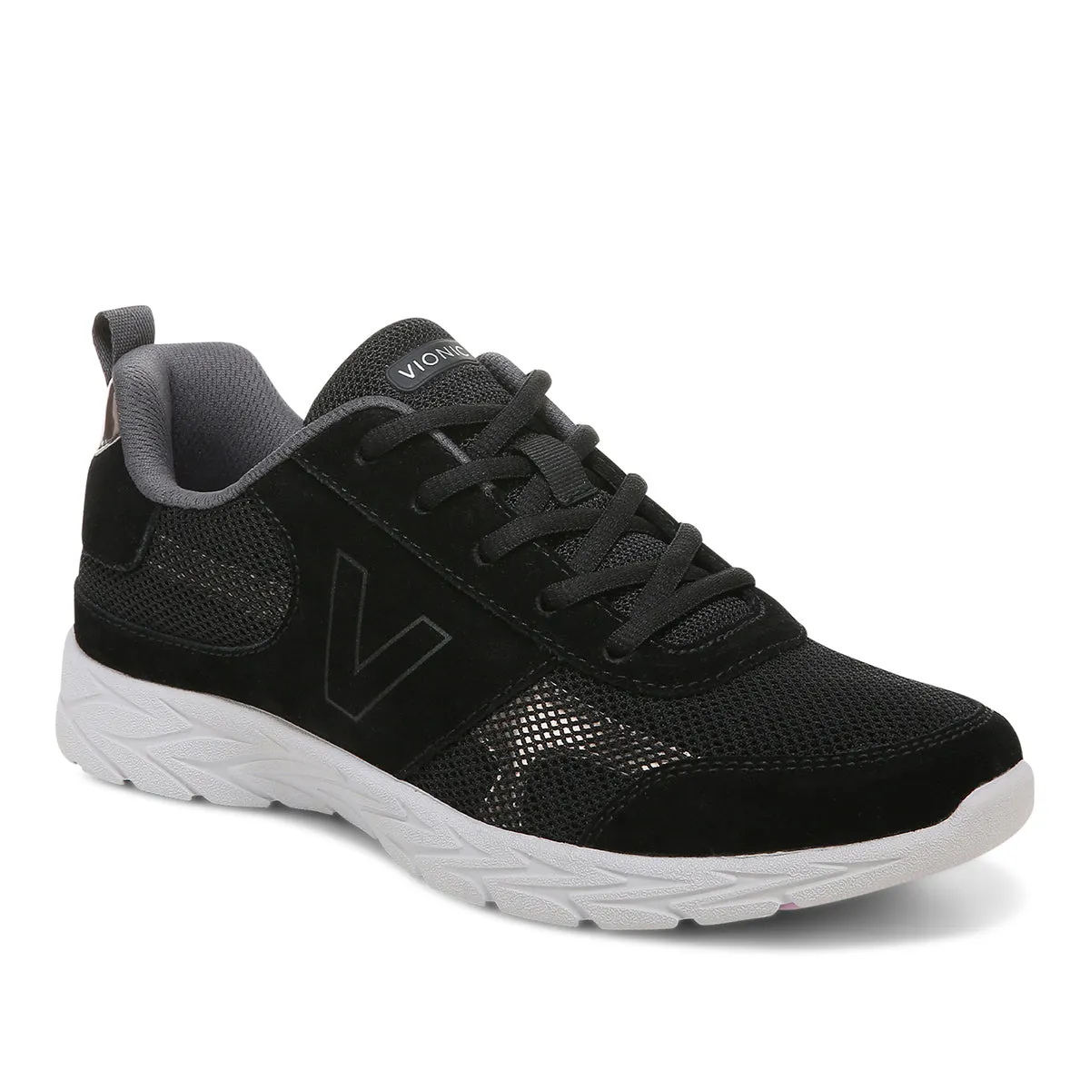 Womens Vionic Aviate Stylish Black Comfort Sneaker