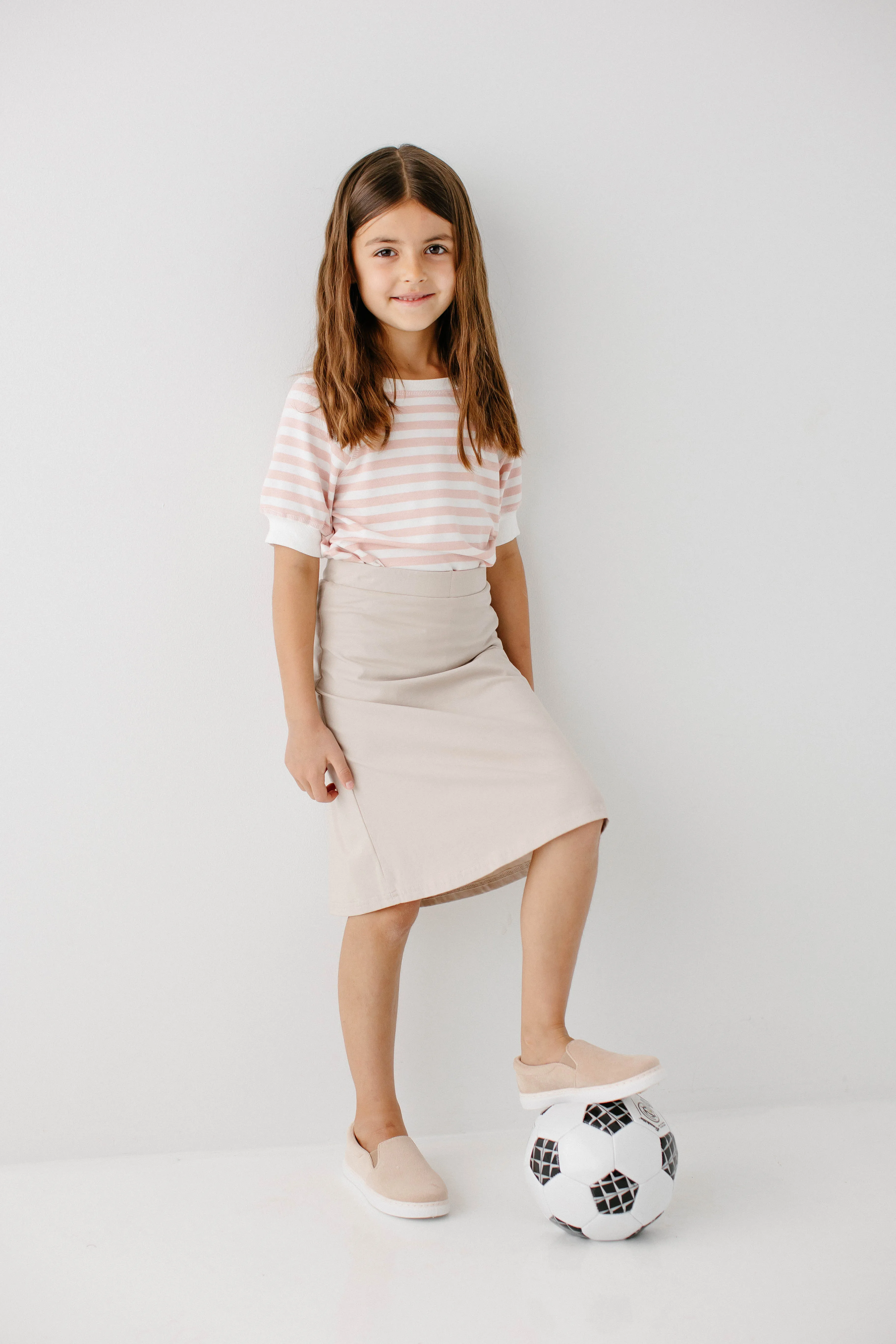 'Zoey' Girl Skort in Stone